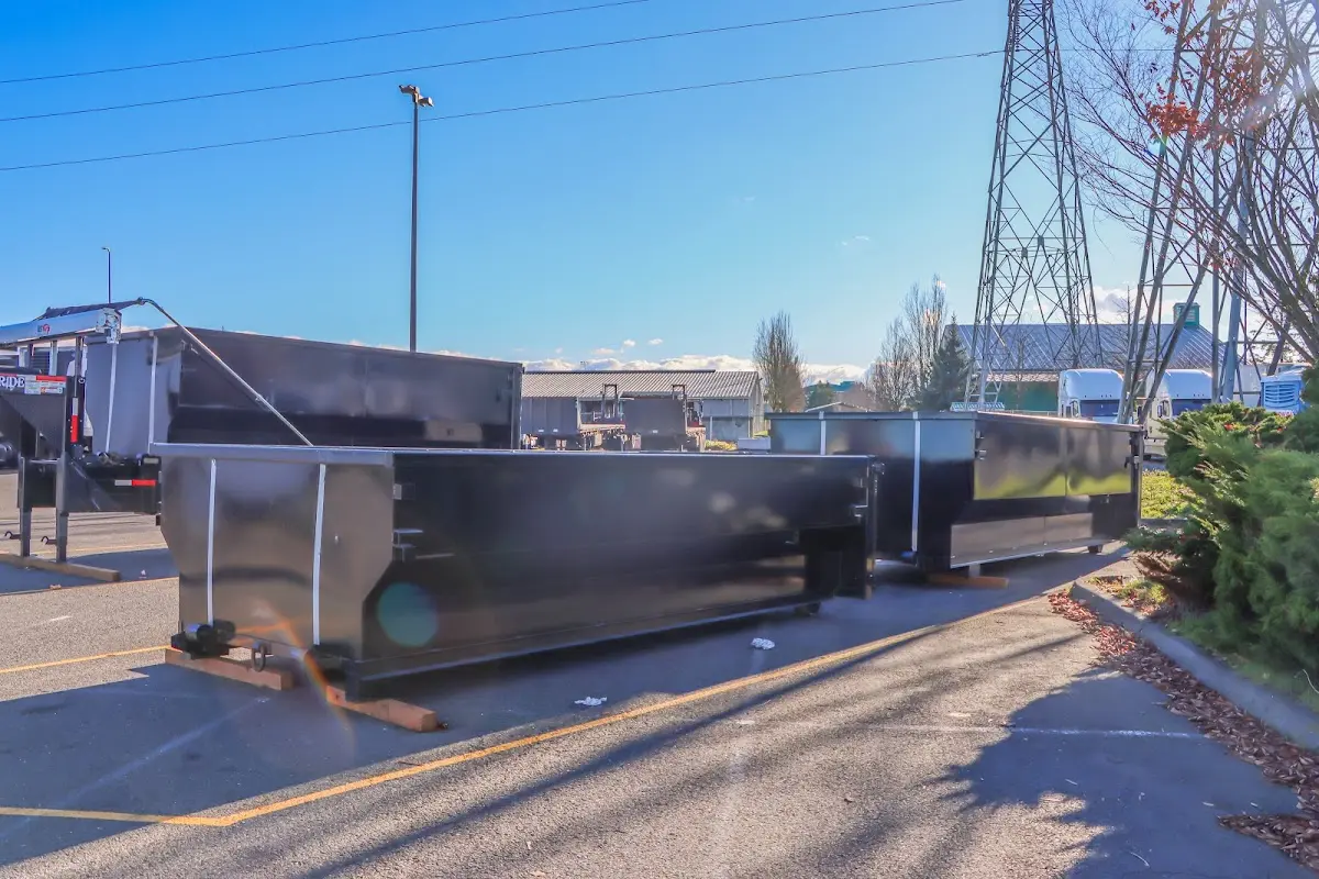 Roll-off dumpster ready for waste disposal at job site for Estate Cleanout Dumpster Rental in Blacklick Estates